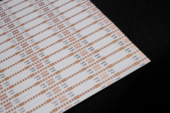 comprar Fabricación de LED llave en mano: Diseño flexible de PCB, fabricación y tira de luz LED COB -488/m-8*503-12v FPC de doble capa, película blanca de doble cara, texto negro, antioxidante OSP para circuito impreso electrónico online manufacture