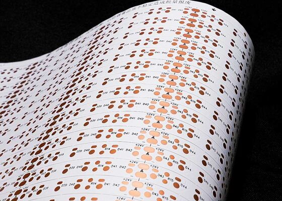 Placa de circuitos flexibles de película blanca de doble cara de 24V FPCB para personalización de tiras LED